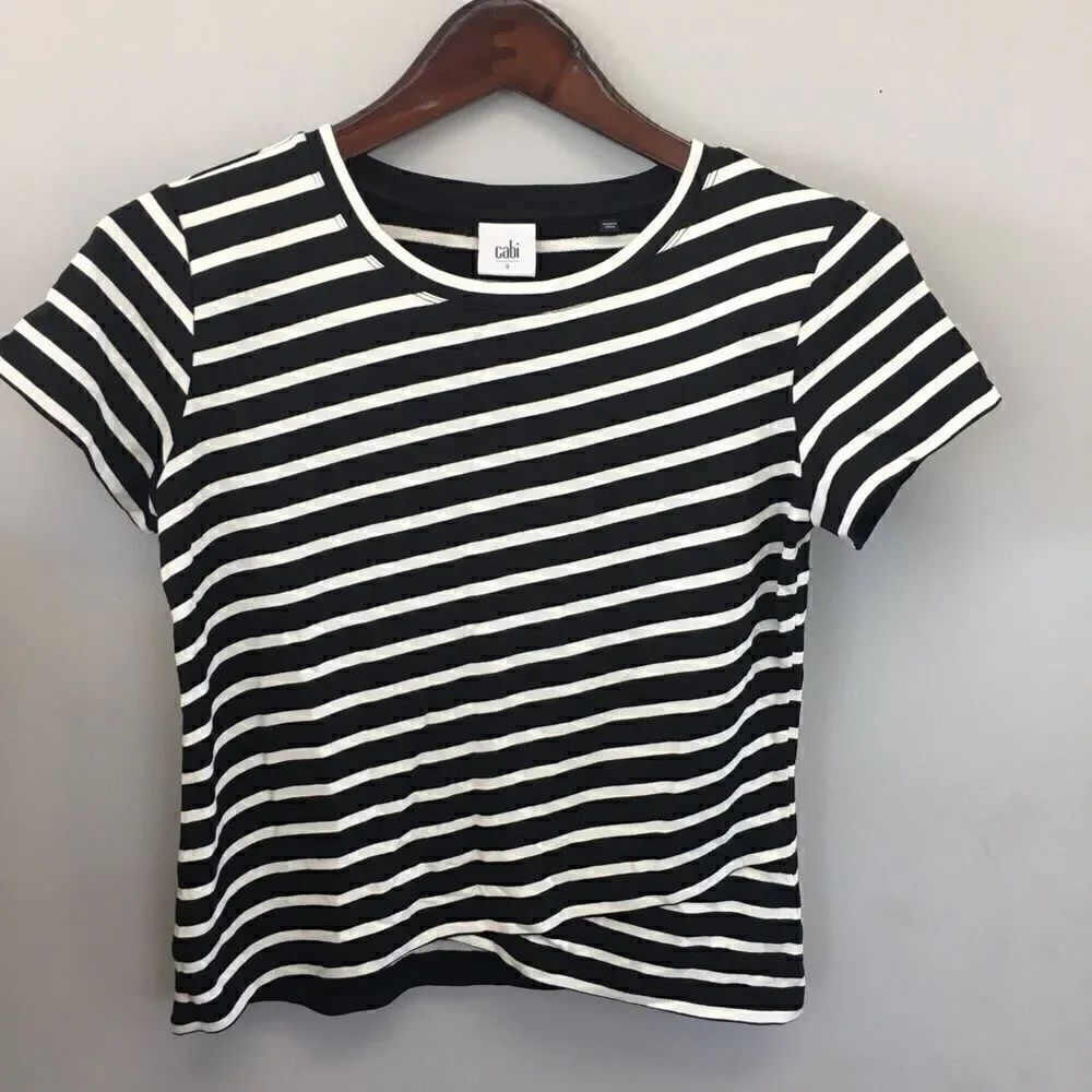 Cabi | Gracie Black Stripe Crop Top 5059 | S
